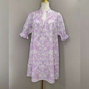 Sugarlips Lavender Floral Dress Medium NWT Smocked Puff Sleeve Spring